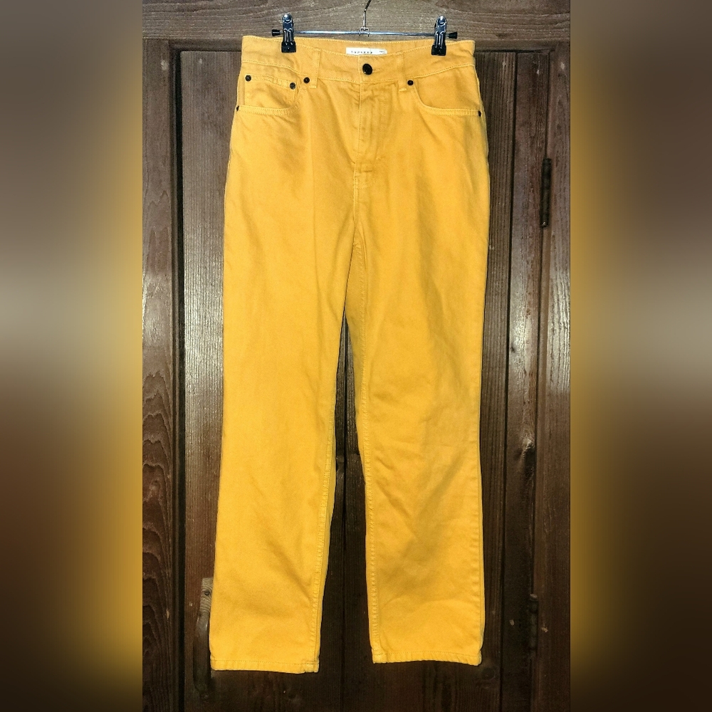 Topshop Yellow Straight Jeans